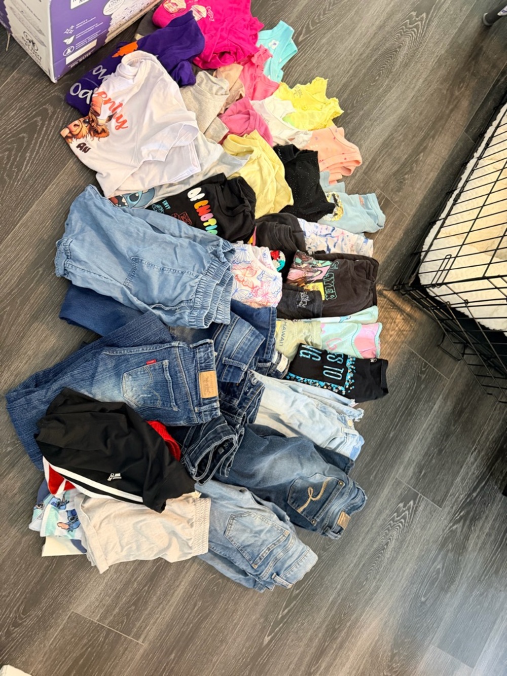 Kids Clothing Mix - Assorted Jeans, Tops & Shorts in Blue, Black, Pink, Yellow